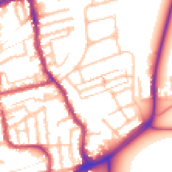 Daytime road noise heatmap for E17 3QJ