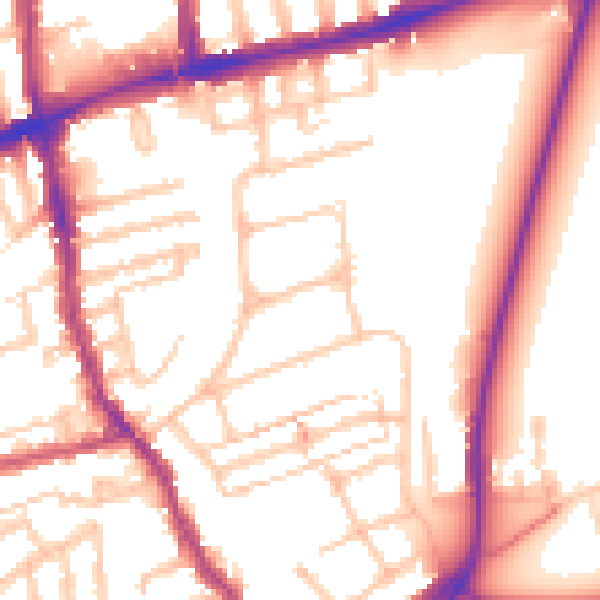 Daytime road noise heatmap for E17 3RB