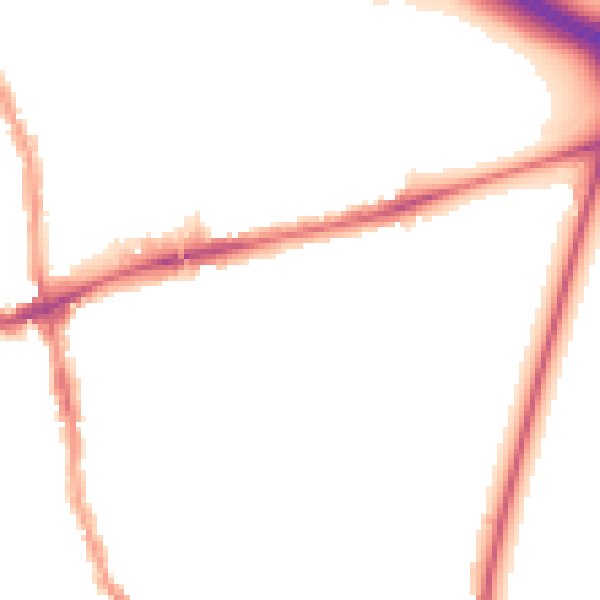 Night-time road noise heatmap for E17 3RL