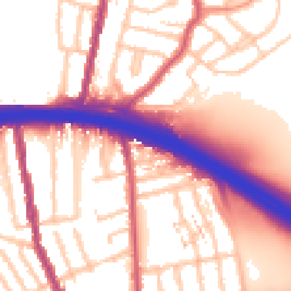Daytime road noise heatmap for E17 4DY