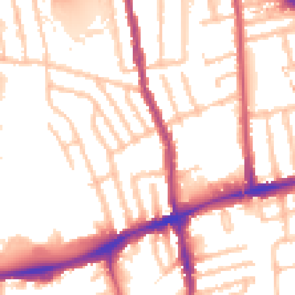 Daytime road noise heatmap for E17 4FG