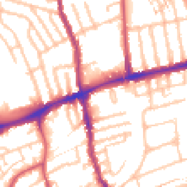 Daytime road noise heatmap for E17 4FT