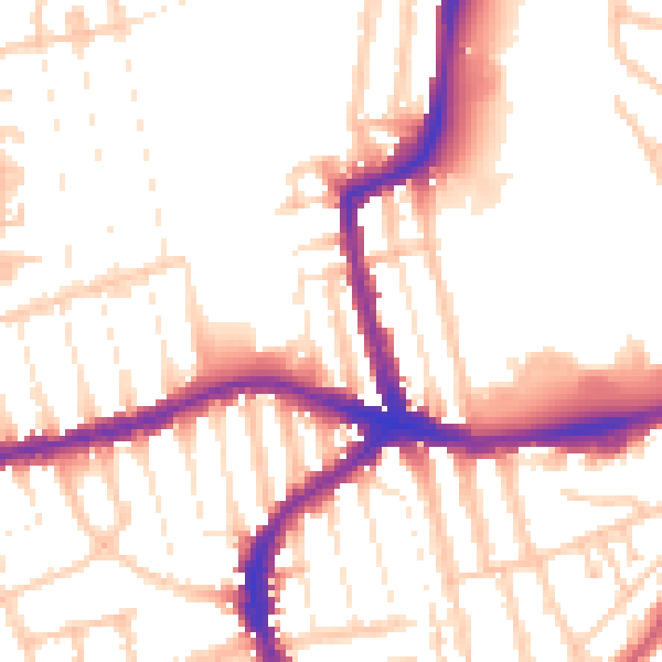 Daytime road noise heatmap for E17 4PR
