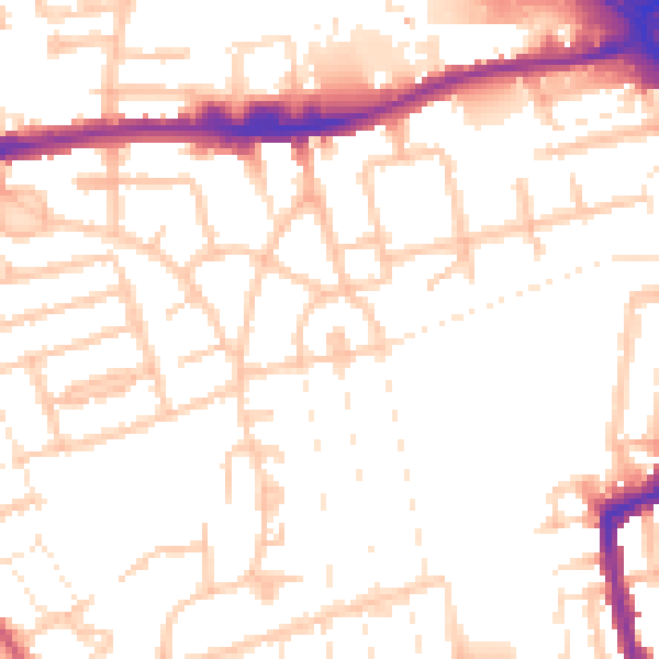 Daytime road noise heatmap for E17 5BB