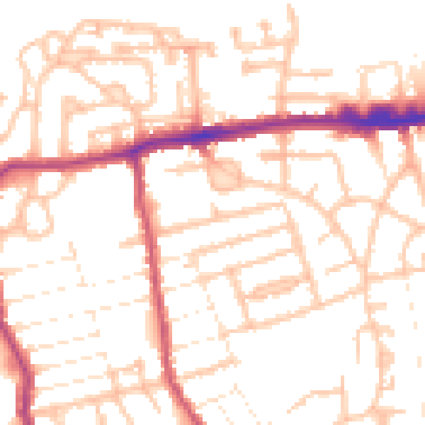 Daytime road noise heatmap for E17 5RA