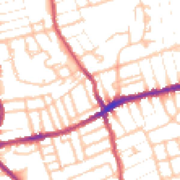 Daytime road noise heatmap for E17 6BF