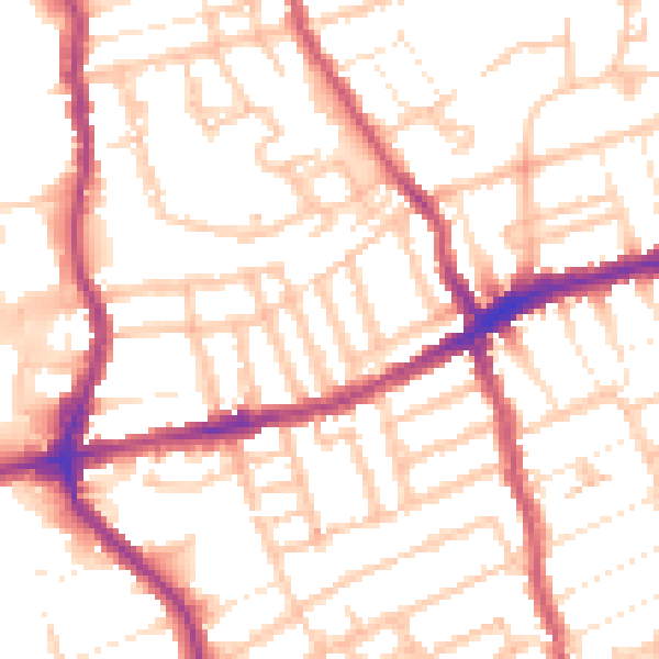 Daytime road noise heatmap for E17 6EU