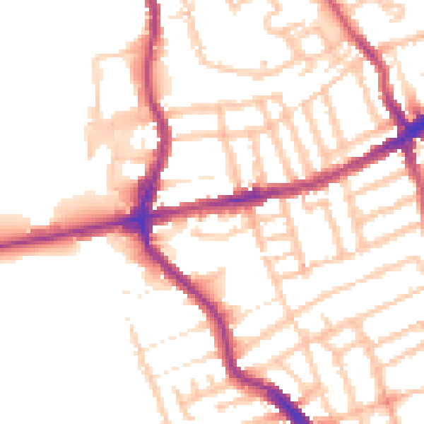 Daytime road noise heatmap for E17 6JR