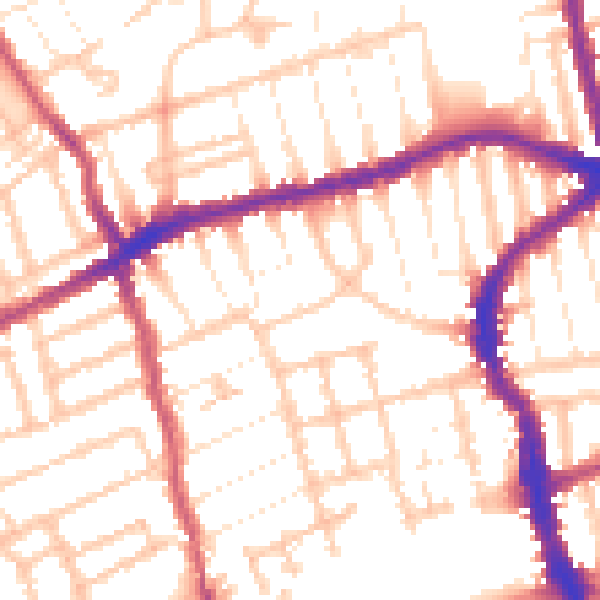 Daytime road noise heatmap for E17 6QT