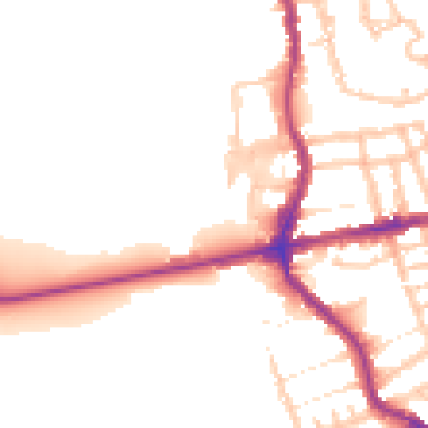 Daytime road noise heatmap for E17 6ZN