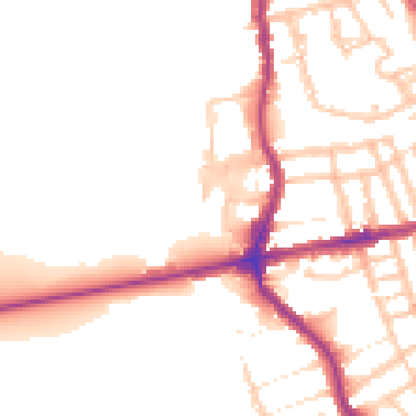 Daytime road noise heatmap for E17 6ZS
