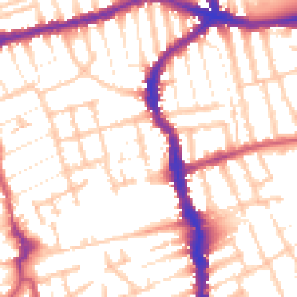 Daytime road noise heatmap for E17 7BP