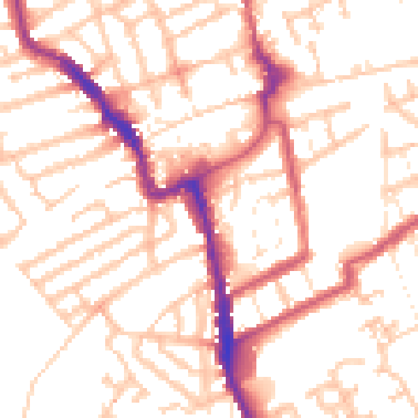 Daytime road noise heatmap for E17 7PD