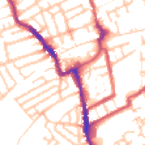 Daytime road noise heatmap for E17 8FF