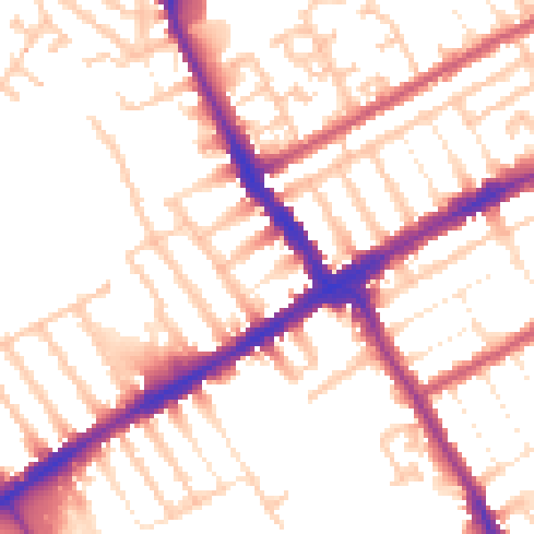 Daytime road noise heatmap for E17 8HA