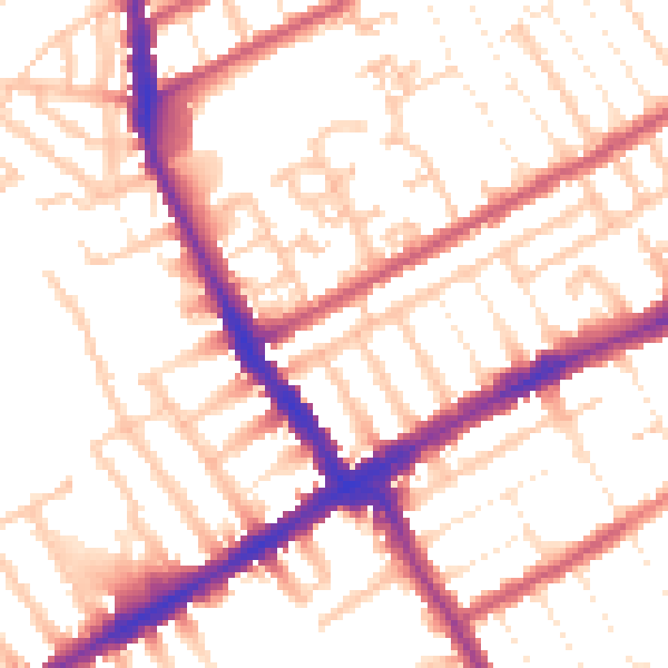 Daytime road noise heatmap for E17 8JL