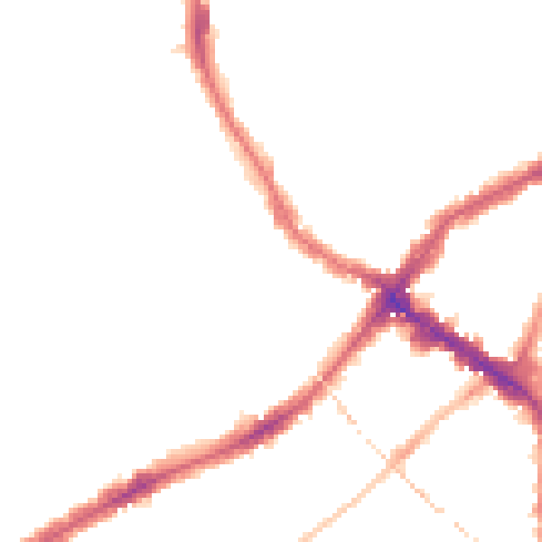 Night-time road noise heatmap for E17 8NL