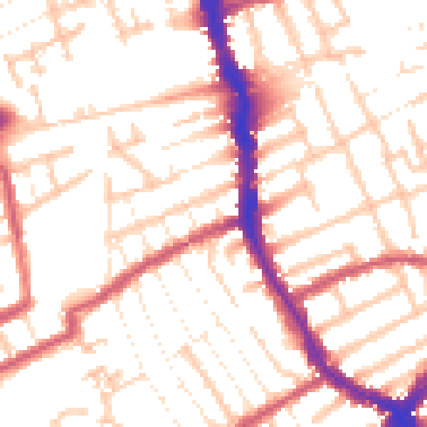 Daytime road noise heatmap for E17 8PZ