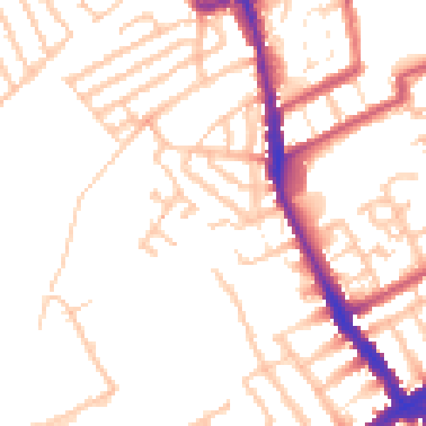 Daytime road noise heatmap for E17 8RX