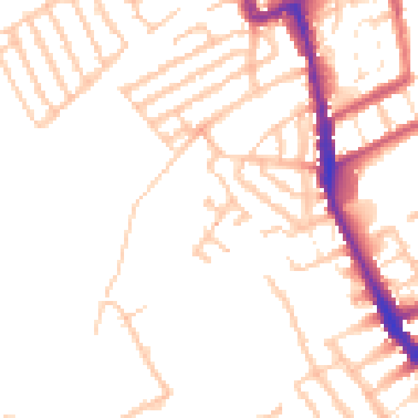 Daytime road noise heatmap for E17 8SF