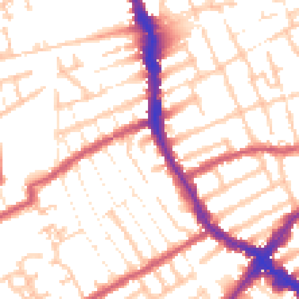 Daytime road noise heatmap for E17 9AF