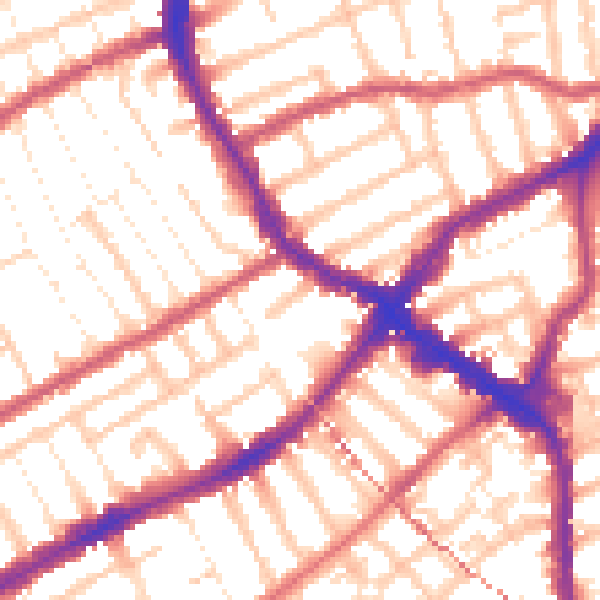 Daytime road noise heatmap for E17 9AN