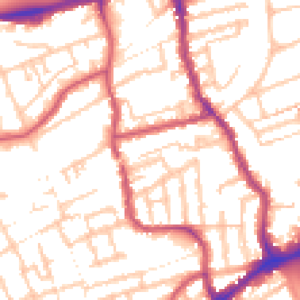 Daytime road noise heatmap for E17 9EW
