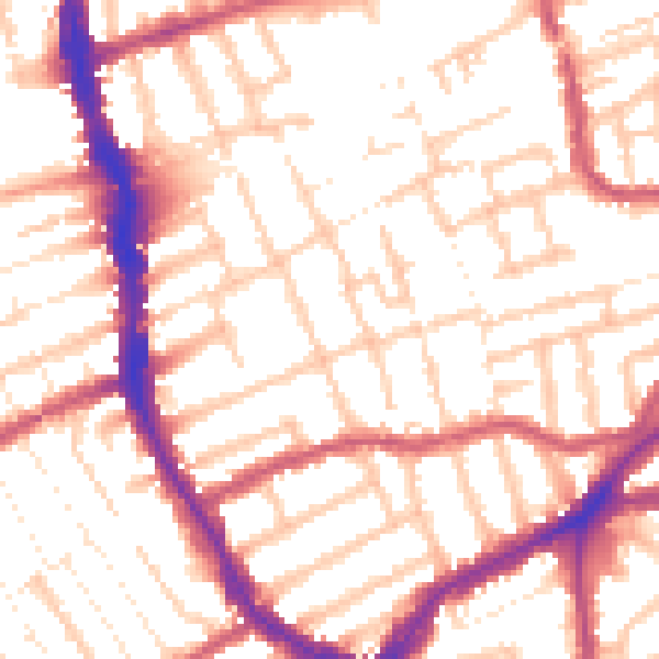 Daytime road noise heatmap for E17 9GU