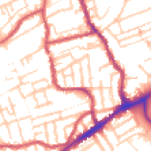 Daytime road noise heatmap for E17 9HE