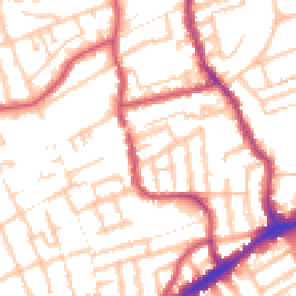 Daytime road noise heatmap for E17 9HT