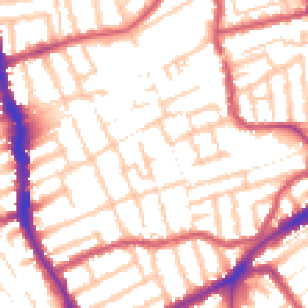 Daytime road noise heatmap for E17 9LJ