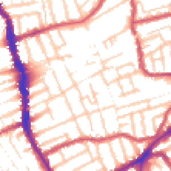 Daytime road noise heatmap for E17 9NX