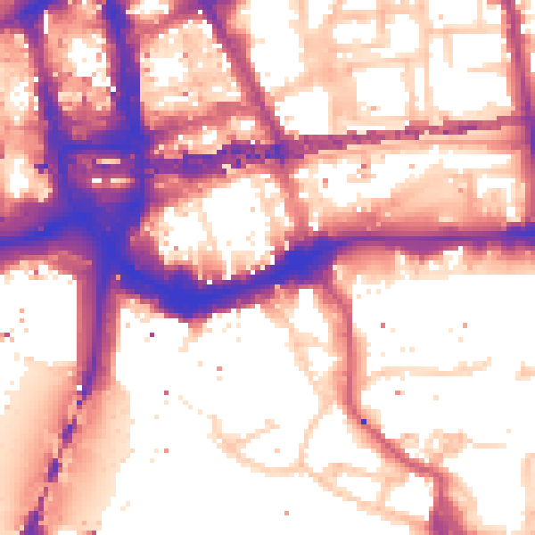 Daytime road noise heatmap for E1W 1AW