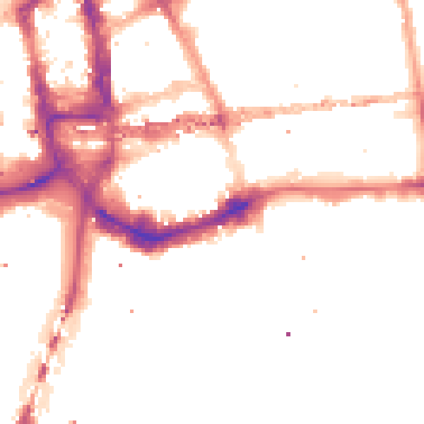 Night-time road noise heatmap for E1W 1AW
