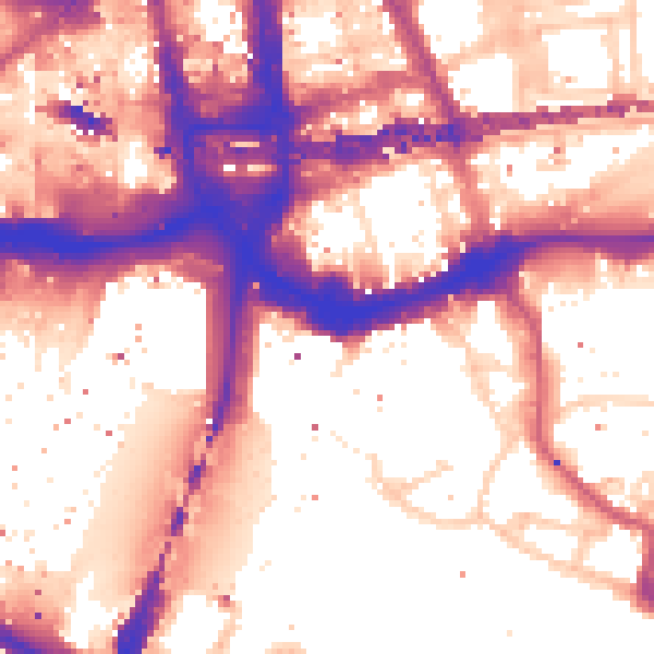 Daytime road noise heatmap for E1W 1AZ