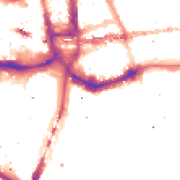 Night-time road noise heatmap for E1W 1AZ