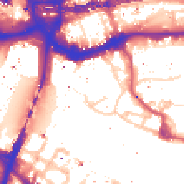 Daytime road noise heatmap for E1W 1BD