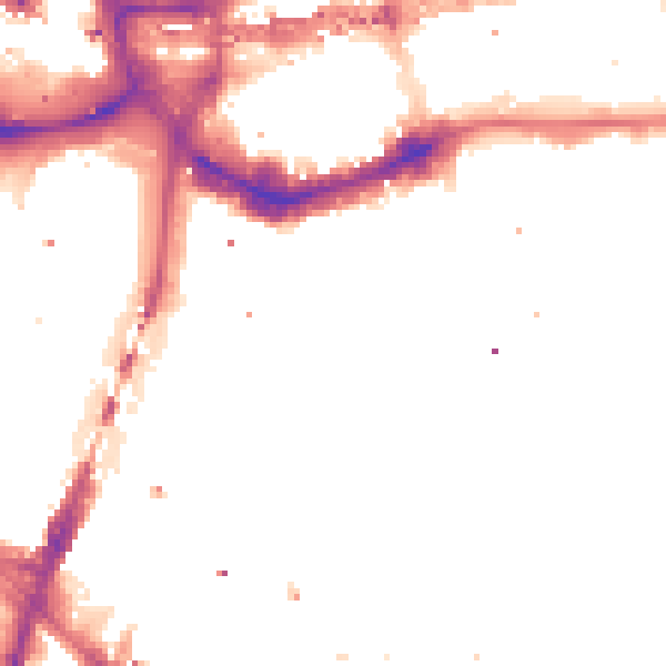 Night-time road noise heatmap for E1W 1BD