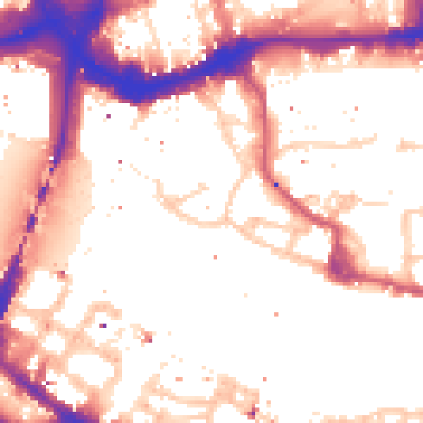 Daytime road noise heatmap for E1W 1LG