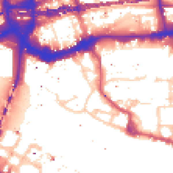 Daytime road noise heatmap for E1W 1LT