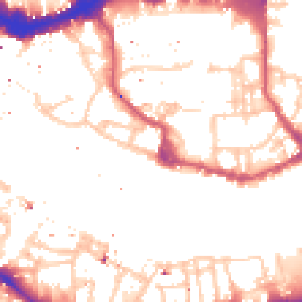 Daytime road noise heatmap for E1W 1NT
