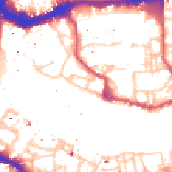 Daytime road noise heatmap for E1W 1NX