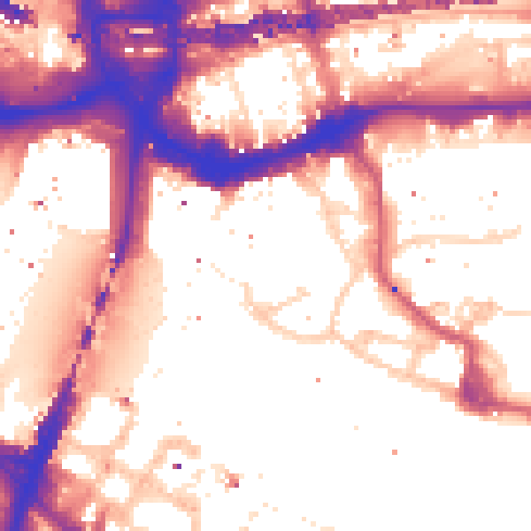Daytime road noise heatmap for E1W 1UH