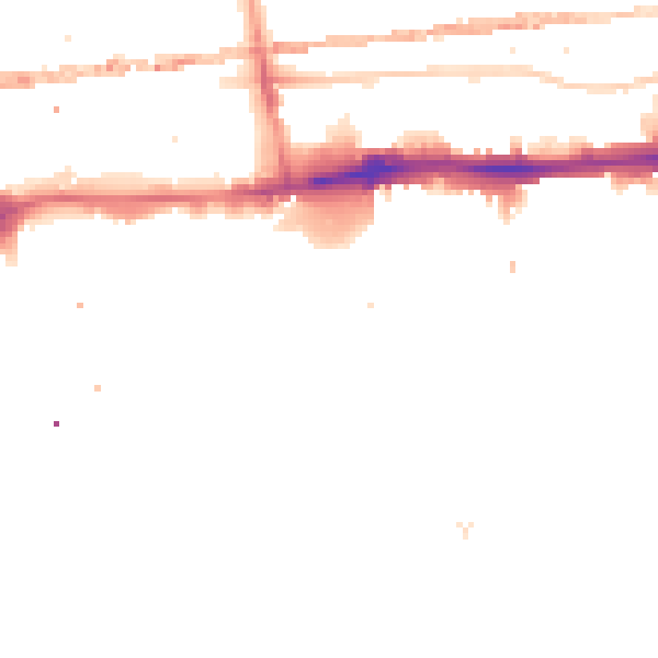 Night-time road noise heatmap for E1W 2JG
