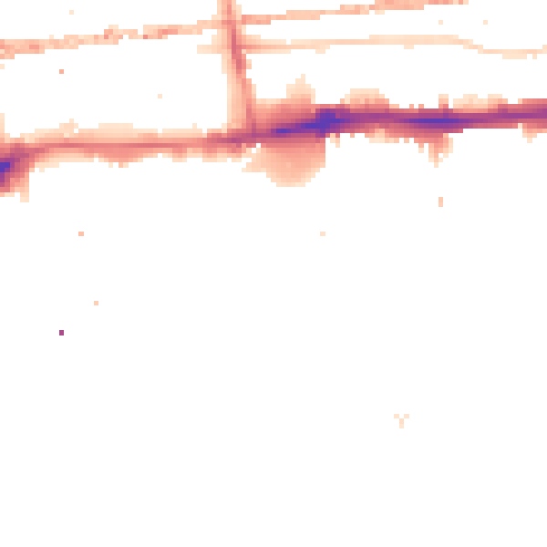 Night-time road noise heatmap for E1W 2JH