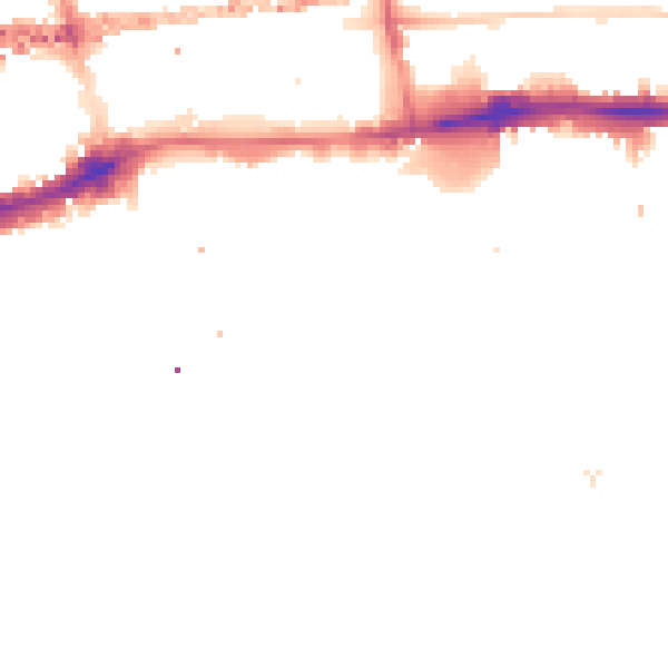 Night-time road noise heatmap for E1W 2JP