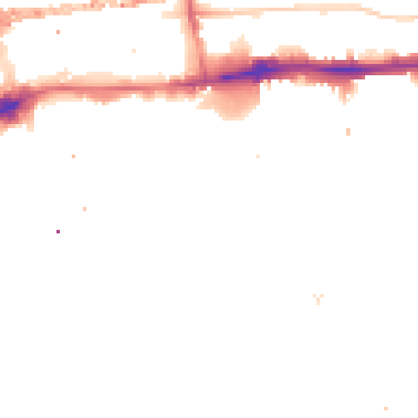 Night-time road noise heatmap for E1W 2JR