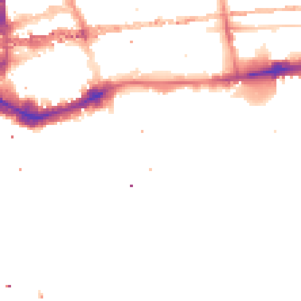 Night-time road noise heatmap for E1W 2JT