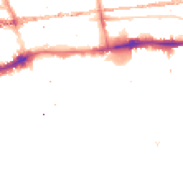 Night-time road noise heatmap for E1W 2JX