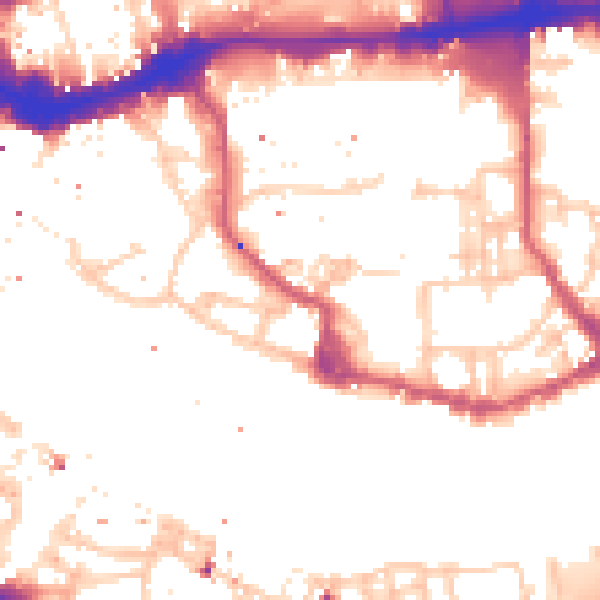 Daytime road noise heatmap for E1W 2PT